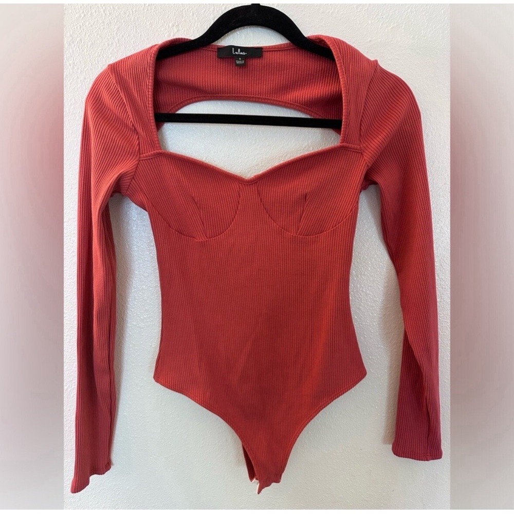 Lulus Rust Bodysuit Long Sleeve Size Small.‎ 4.2
